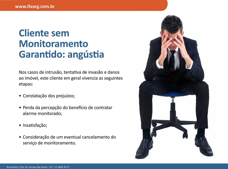 Constatação dos prejuízos; Perda da percepção do benefício de contratar alarme