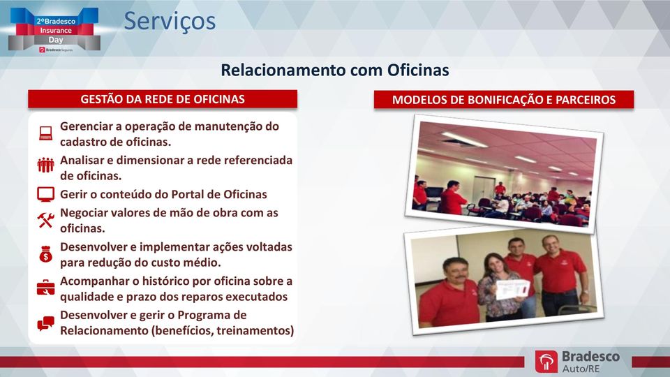 Gerir o conteúdo do Portal de Oficinas Negociar valores de mão de obra com as oficinas.