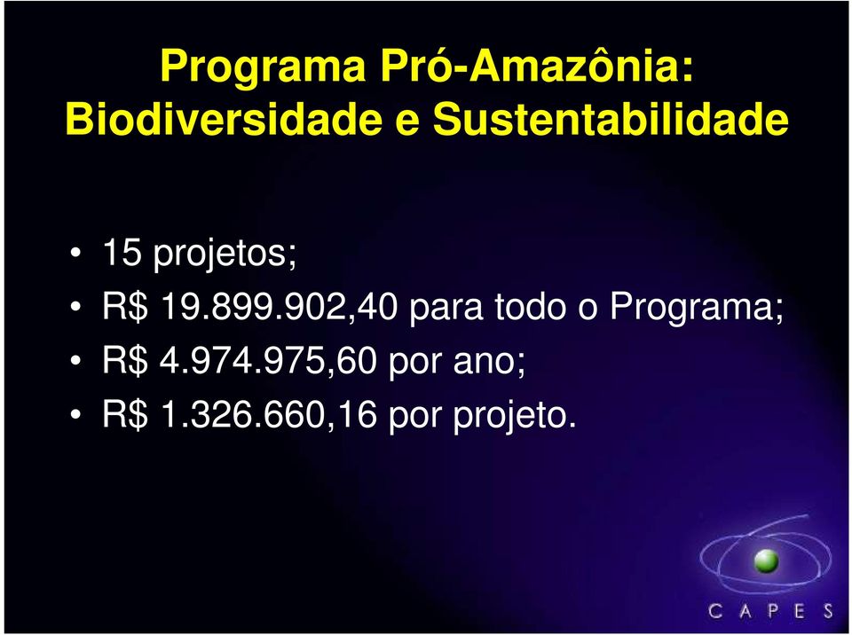 902,40 para todo o Programa; R$ 4.974.