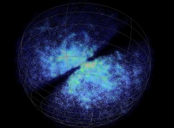 o Estrutura em Grande Escala Distribuição espacial de 100 mil galáxias próximas