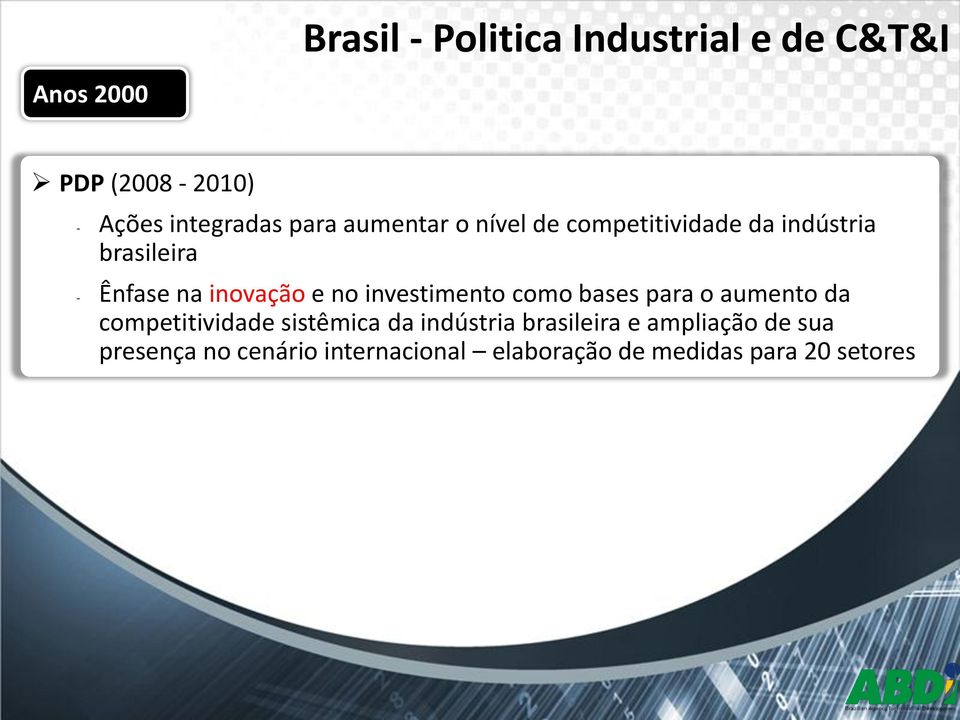 investimento como bases para o aumento da competitividade sistêmica da indústria