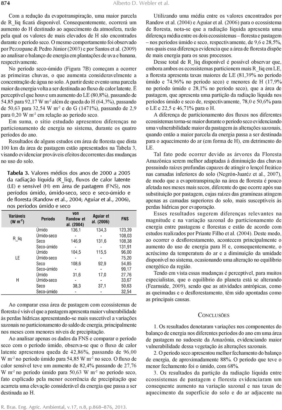 O mesmo comportamento foi observado por Pezzopane & Pedro Júnior (2003) e por Santos et al. (2009) ao analisar o balanço de energia em plantações de uva e banana, respectivamente.