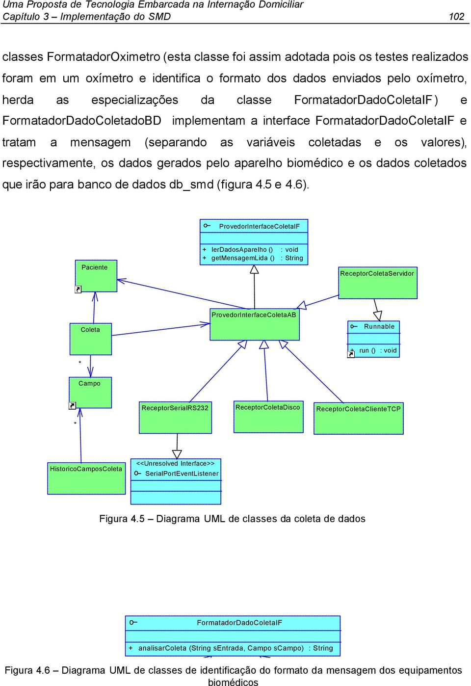 valores), respectivamente, os dados gerados pelo aparelho biomédico e os dados coletados que irão para banco de dados db_smd (figura 4.5 e 4.6).