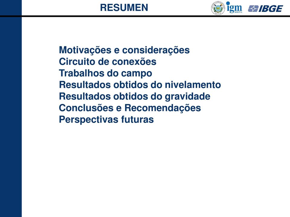 do nivelamento Resultados obtidos do gravidade