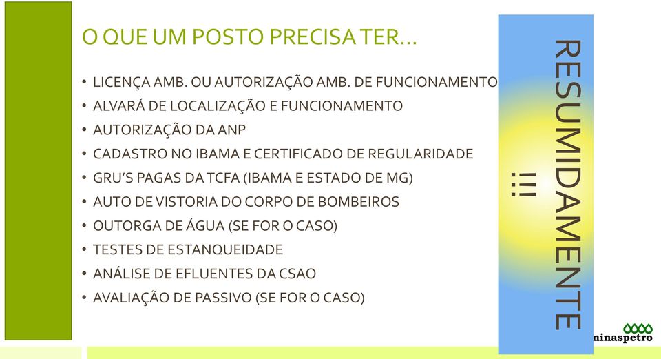 CERTIFICADO DE REGULARIDADE GRU S PAGAS DA TCFA (IBAMA E ESTADO DE MG) AUTO DE VISTORIA DO CORPO DE