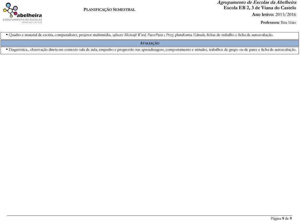 AVALIAÇÃO Diagnóstica.