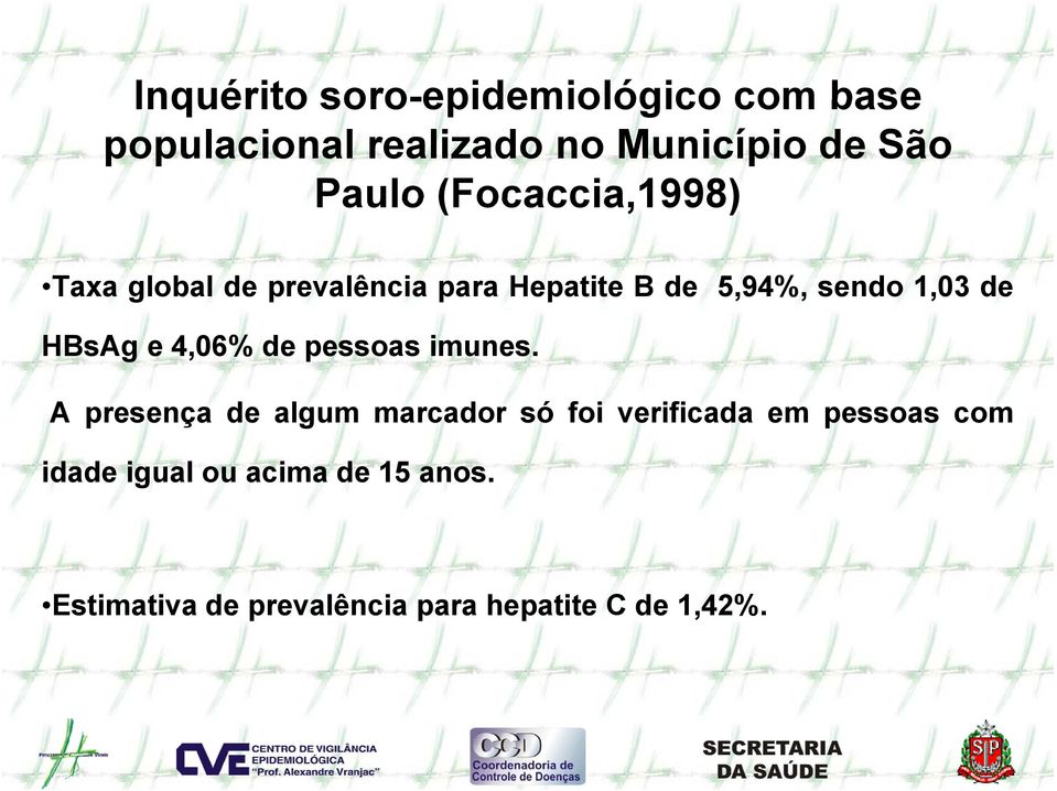 HBsAg e 4,06% de pessoas imunes.