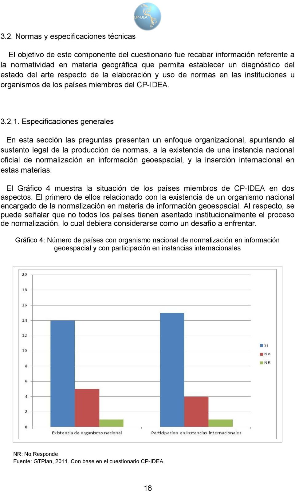 Especificaciones generales En esta sección las preguntas presentan un enfoque organizacional, apuntando al sustento legal de la producción de normas, a la existencia de una instancia nacional oficial