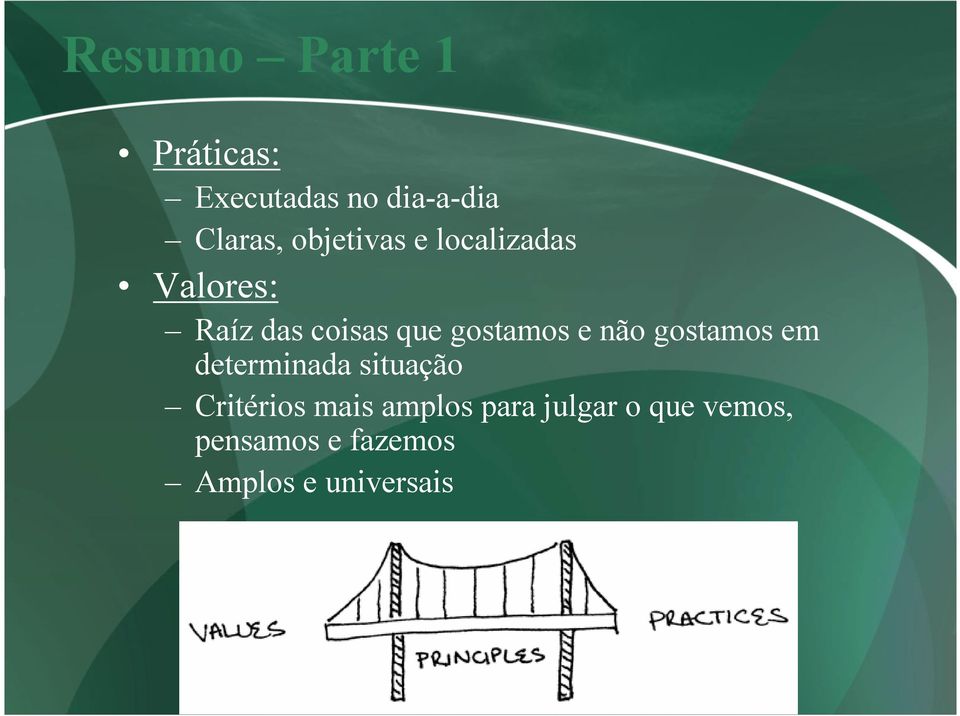 gostamos e não gostamos em determinada situação Critérios