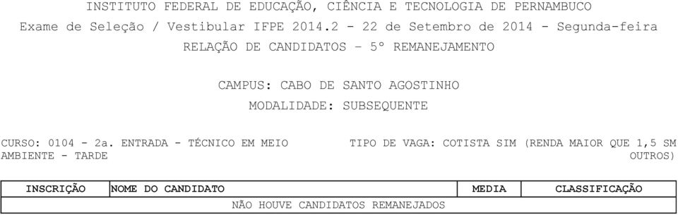 AMBIENTE - TARDE TIPO DE