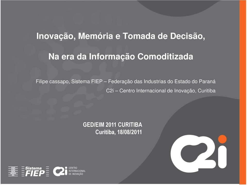 Federação das Industrias do Estado do Paraná C2i Centro