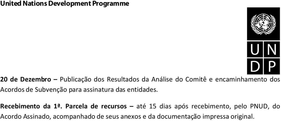 Recebimento da 1ª.