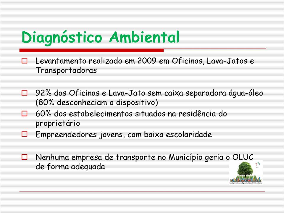 desconheciam o dispositivo) 60% dos estabelecimentos situados na residência do proprietário