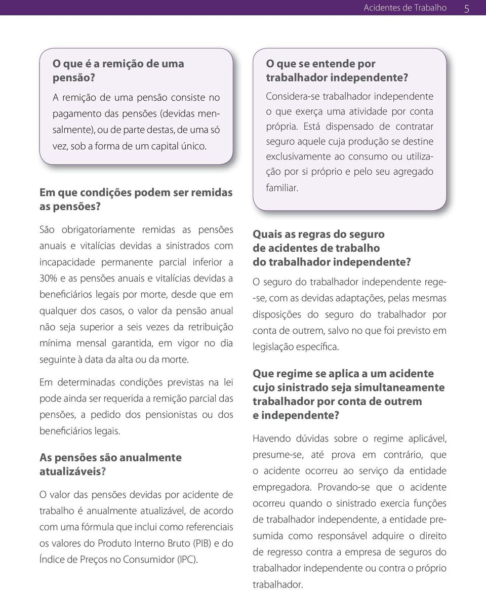 São obrigatoriamente remidas as pensões anuais e vitalícias devidas a sinistrados com incapacidade permanente parcial inferior a 30% e as pensões anuais e vitalícias devidas a beneficiários legais