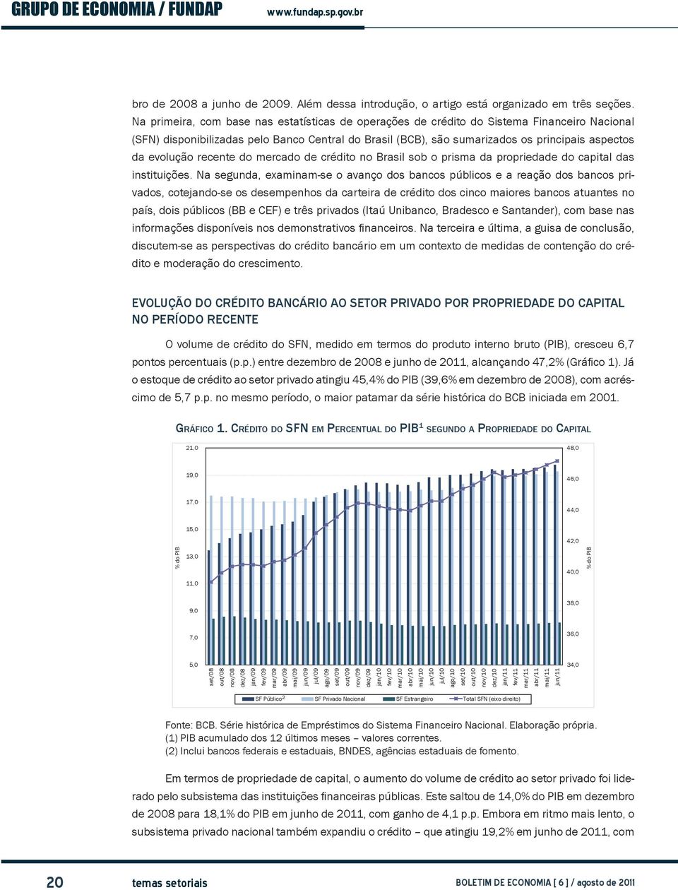 evolução recente do mercado de crédito no Brasil sob o prisma da propriedade do capital das instituições.