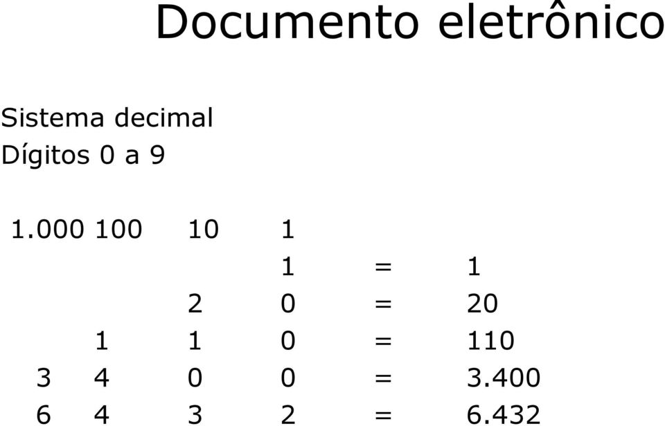 000 100 10 1 1 = 1 2 0 = 20 1