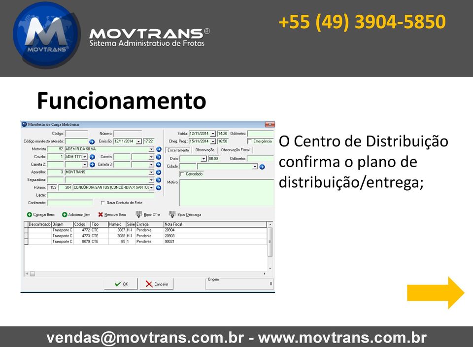 confirma o plano