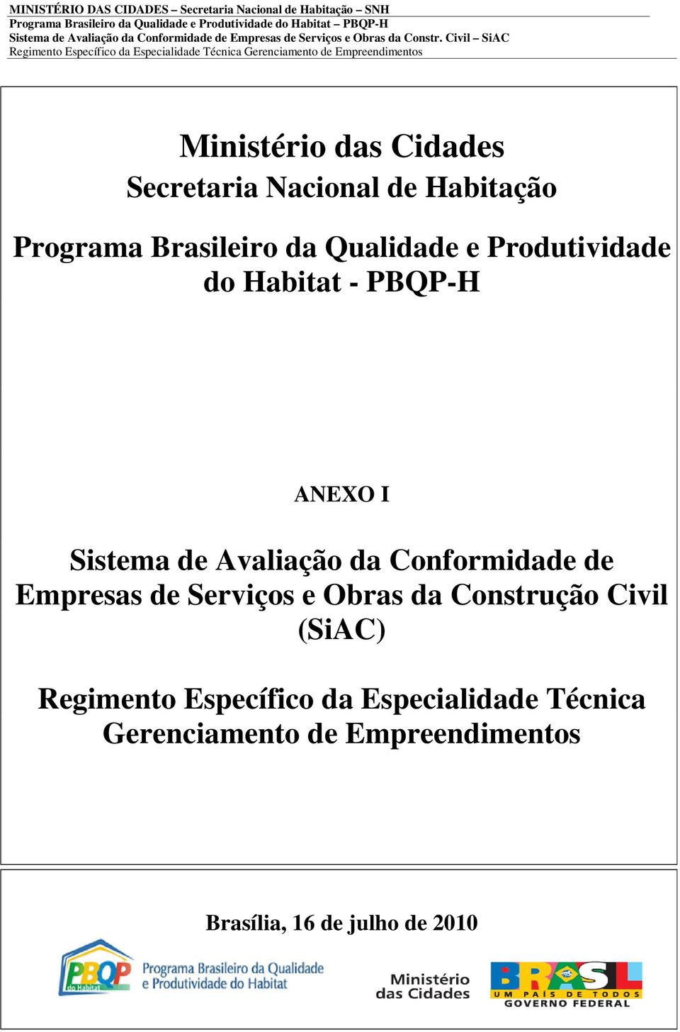 Conformidade de Empresas de Serviços e Obras da Construção Civil (SiAC) Regimento