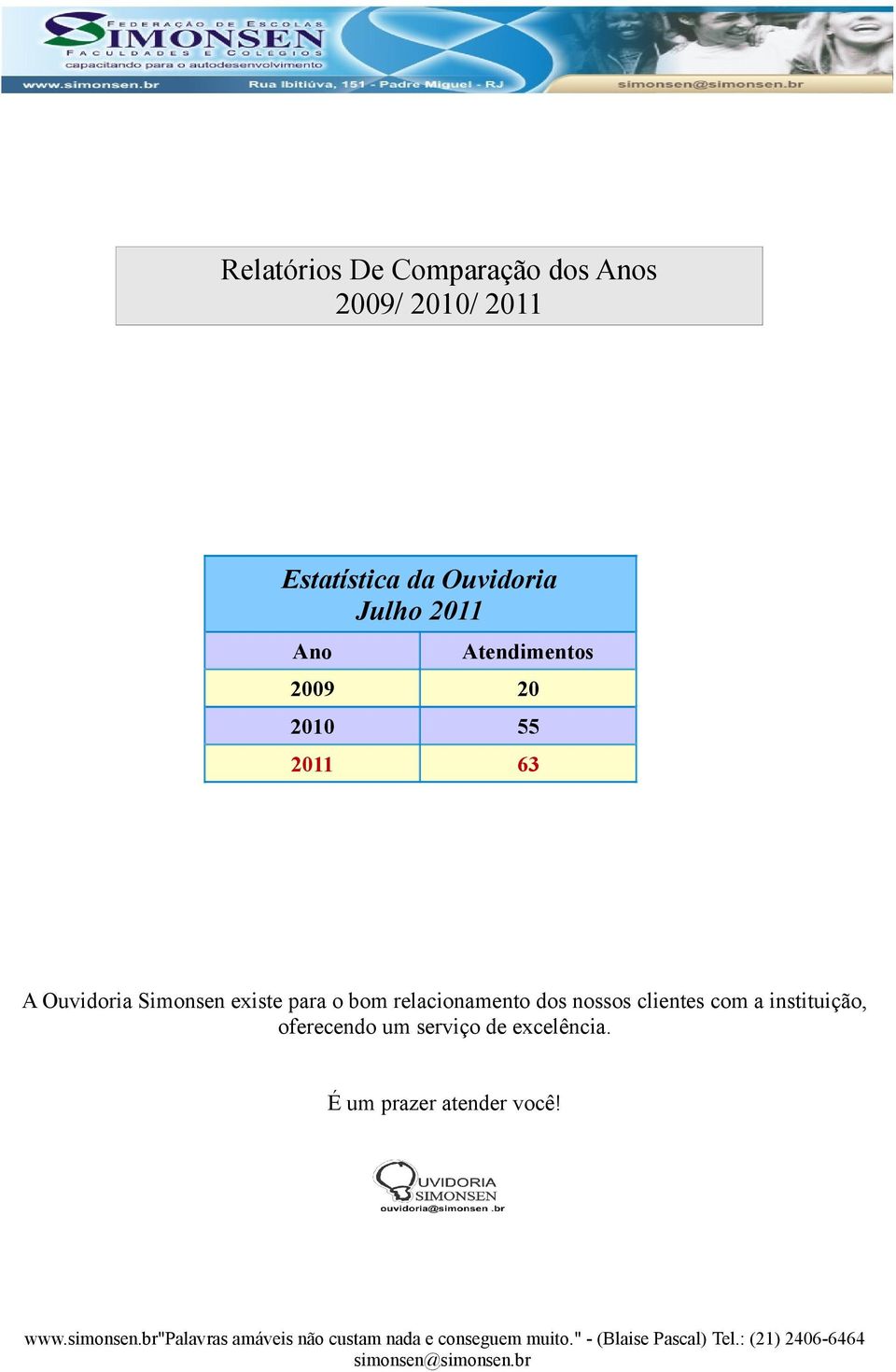 Simonsen existe para o bom relacionamento dos nossos clientes com a