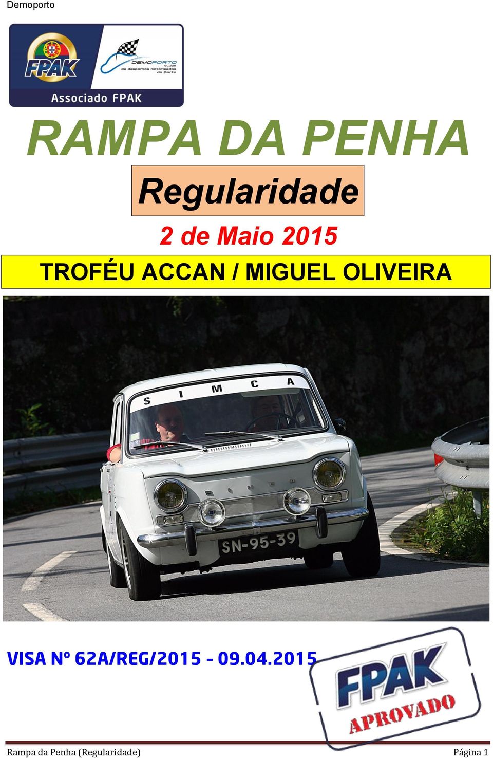 OLIVEIRA VISA Nº 62A/REG/2015 09.04.