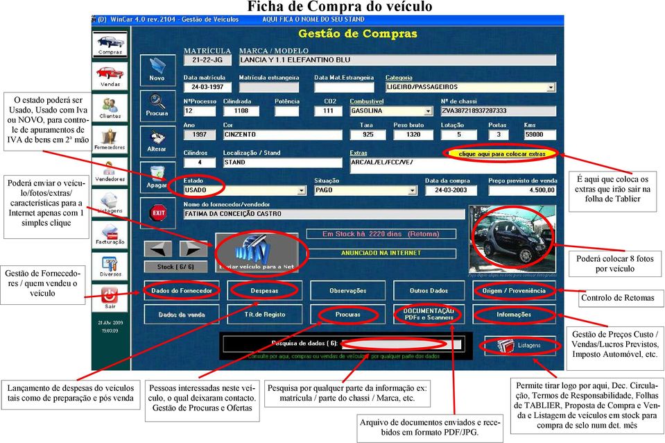 Retomas Gestão de Preços Custo / Vendas/Lucros Previstos, Imposto Automóvel, etc.