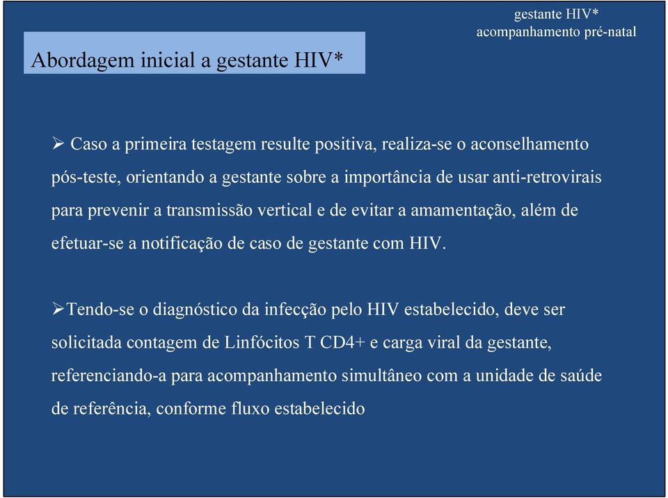 de caso de gestante com HIV.