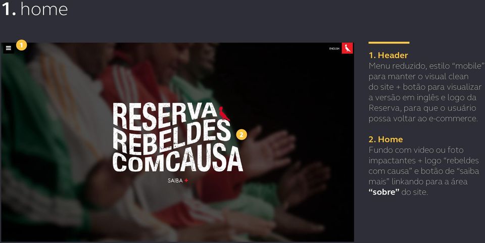 para visualizar a versão em inglês e logo da Reserva, para que o usuário possa