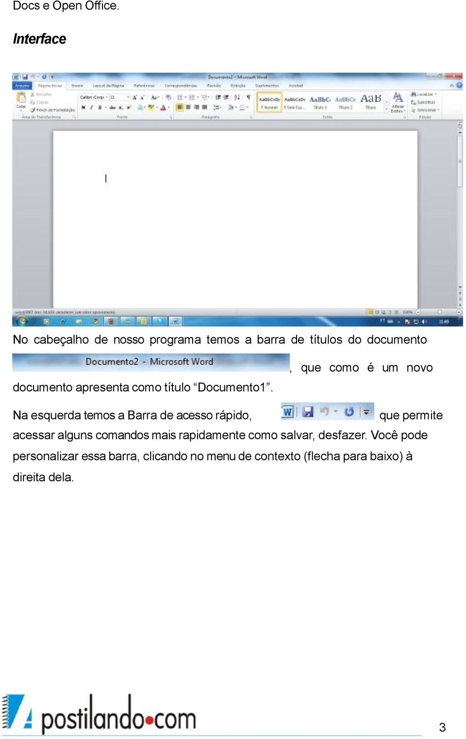 apresenta como título Documento1.