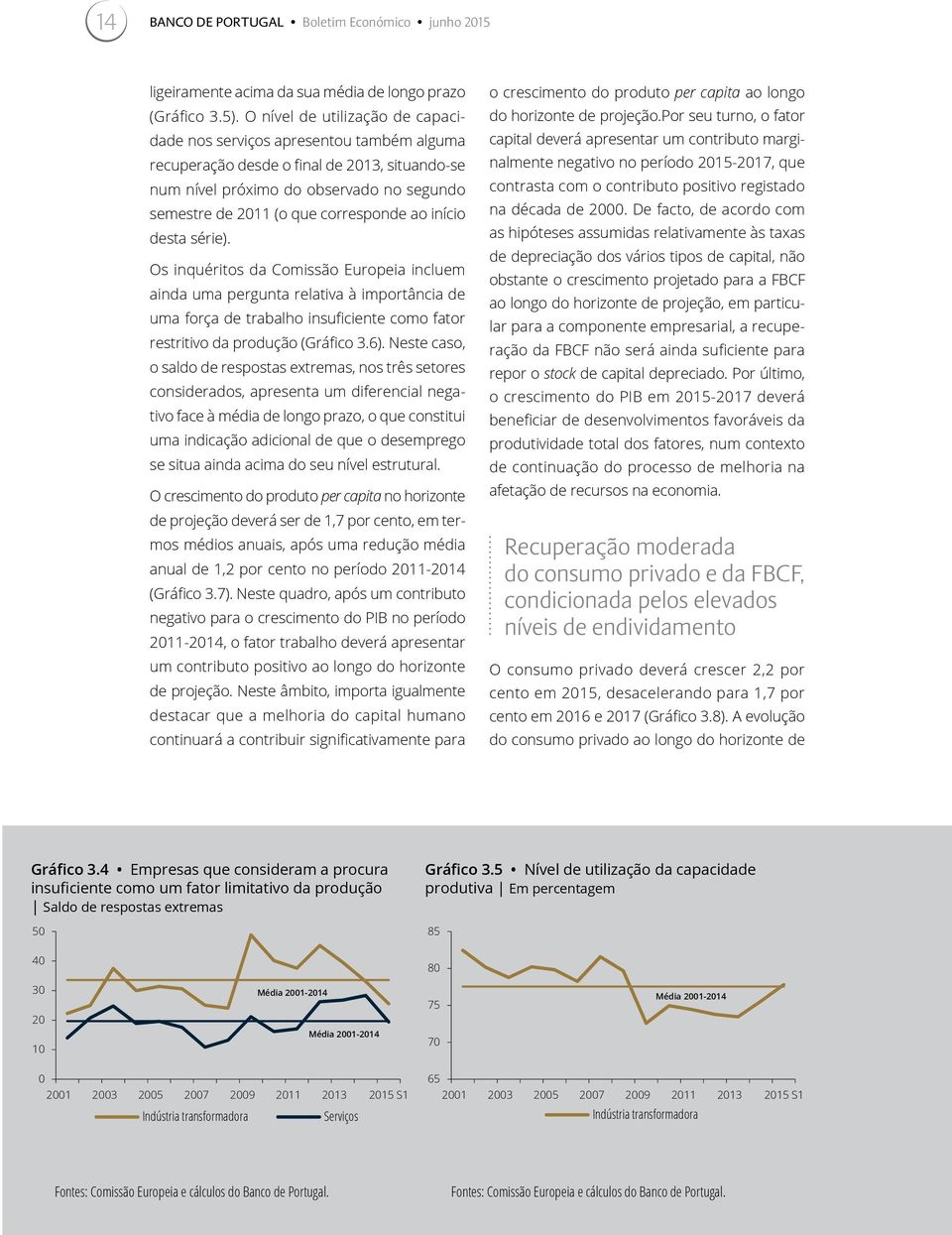 ao início desta série). Os inquéritos da Comissão Europeia incluem ainda uma pergunta relativa à importância de uma força de trabalho insuficiente como fator restritivo da produção (Gráfico 3.6).