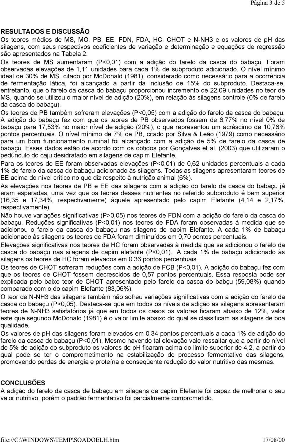 Foram observadas elevações de 1,11 unidades para cada 1% de subproduto adicionado.