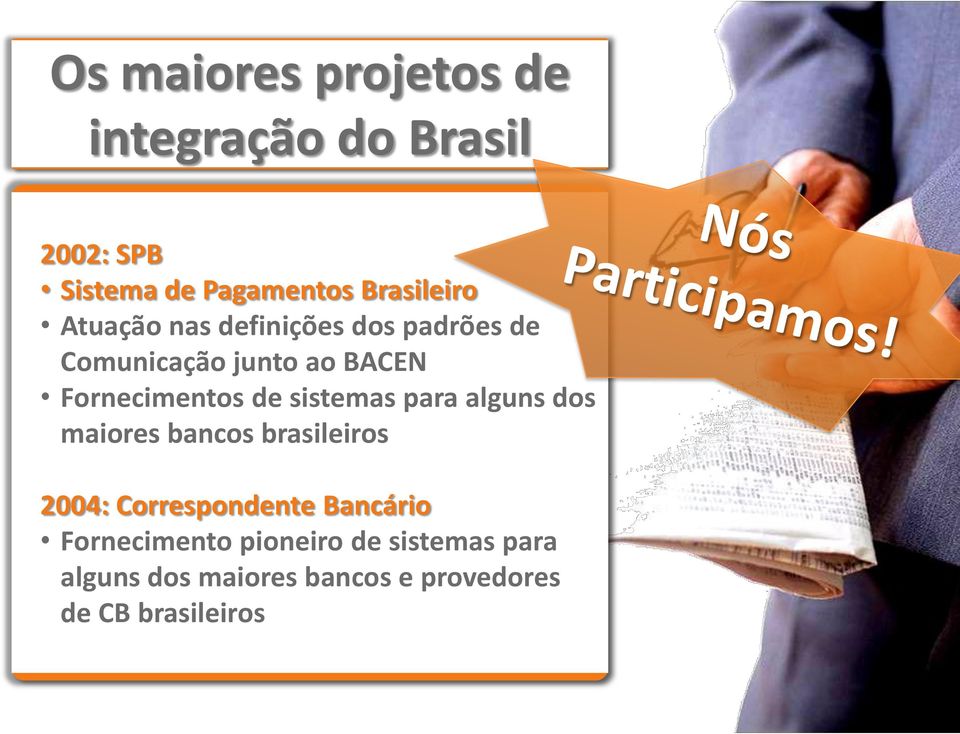 sistemas para alguns dos maiores bancos brasileiros 2004: Correspondente Bancário