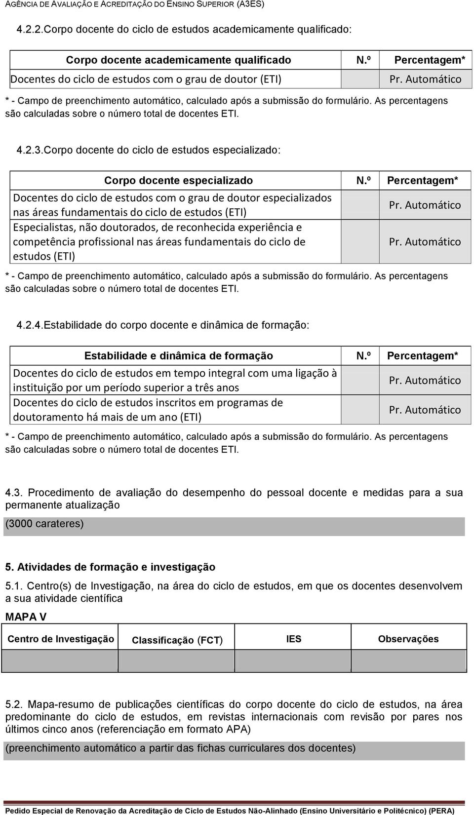 Corpo docente do ciclo de estudos especializado: Corpo docente especializado N.