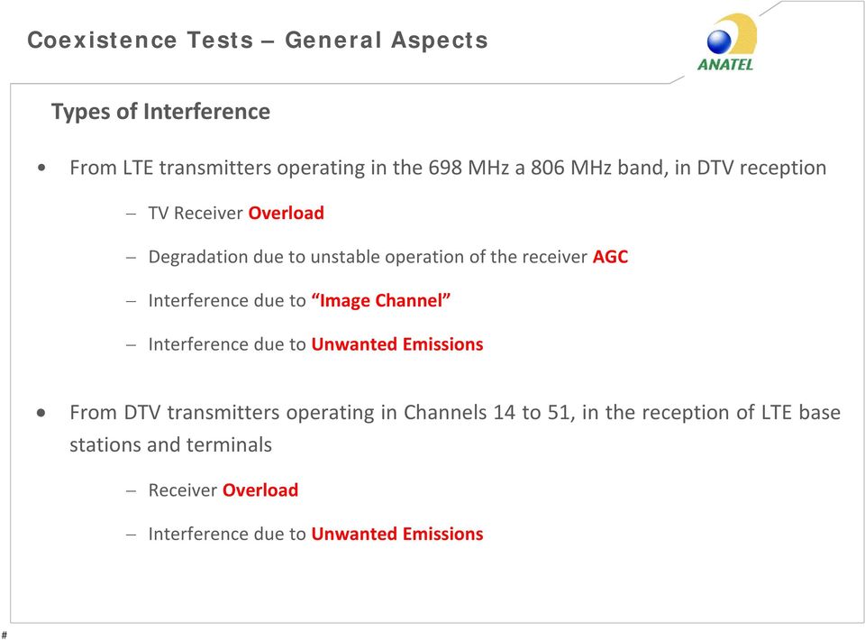 Interference due to Image Channel Interference due to Unwanted Emissions From DTV transmitters operating in