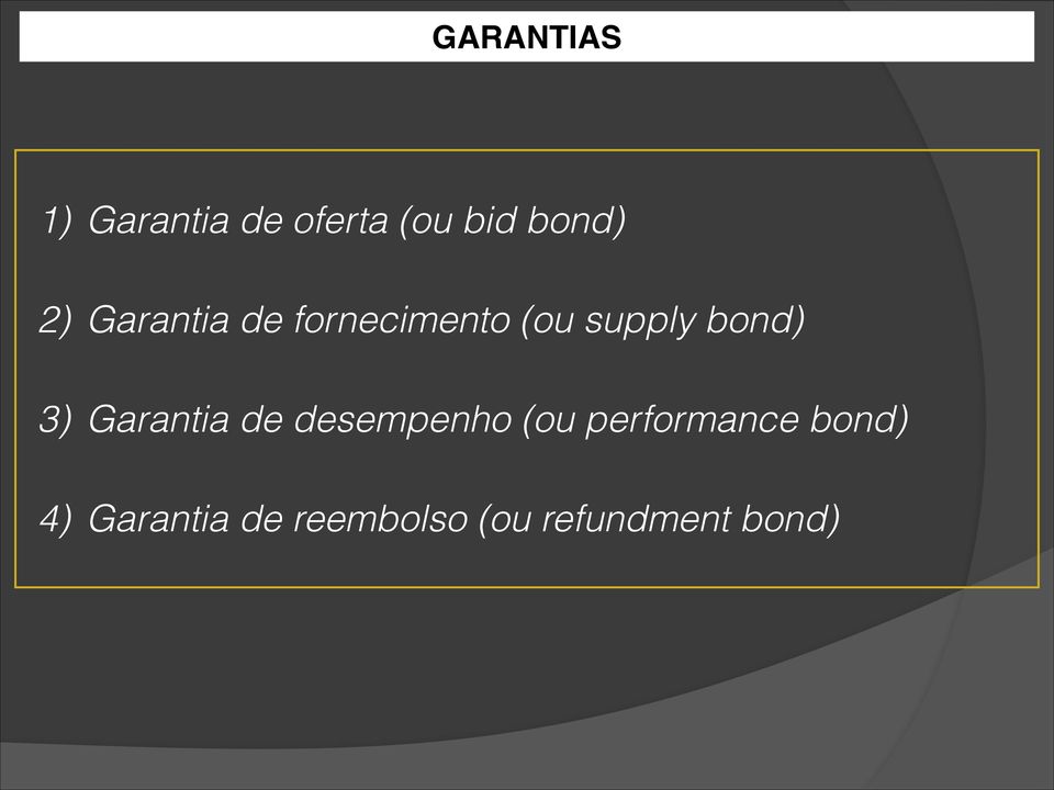 3) Garantia de desempenho (ou performance