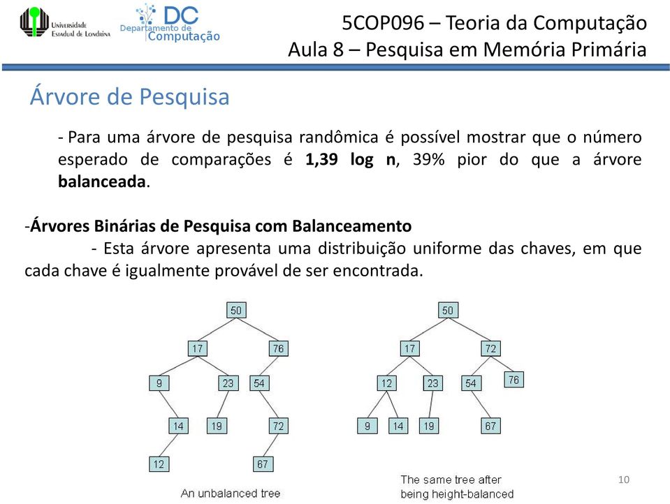 -Árvores Binárias de Pesquisa com Balanceamento - Esta árvore apresenta uma