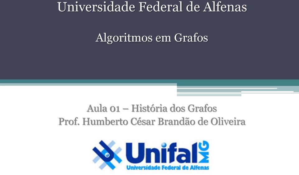 Aula 01 História dos Grafos