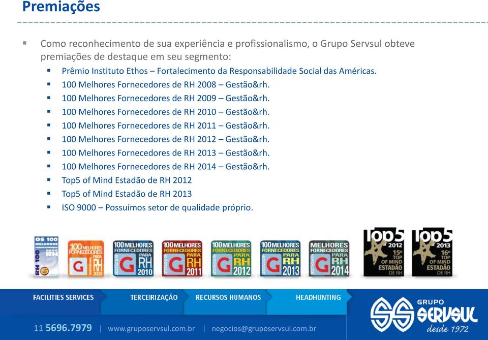 100 Melhores Fornecedores de RH 2010 Gestão&rh. 100 Melhores Fornecedores de RH 2011 Gestão&rh. 100 Melhores Fornecedores de RH 2012 Gestão&rh.