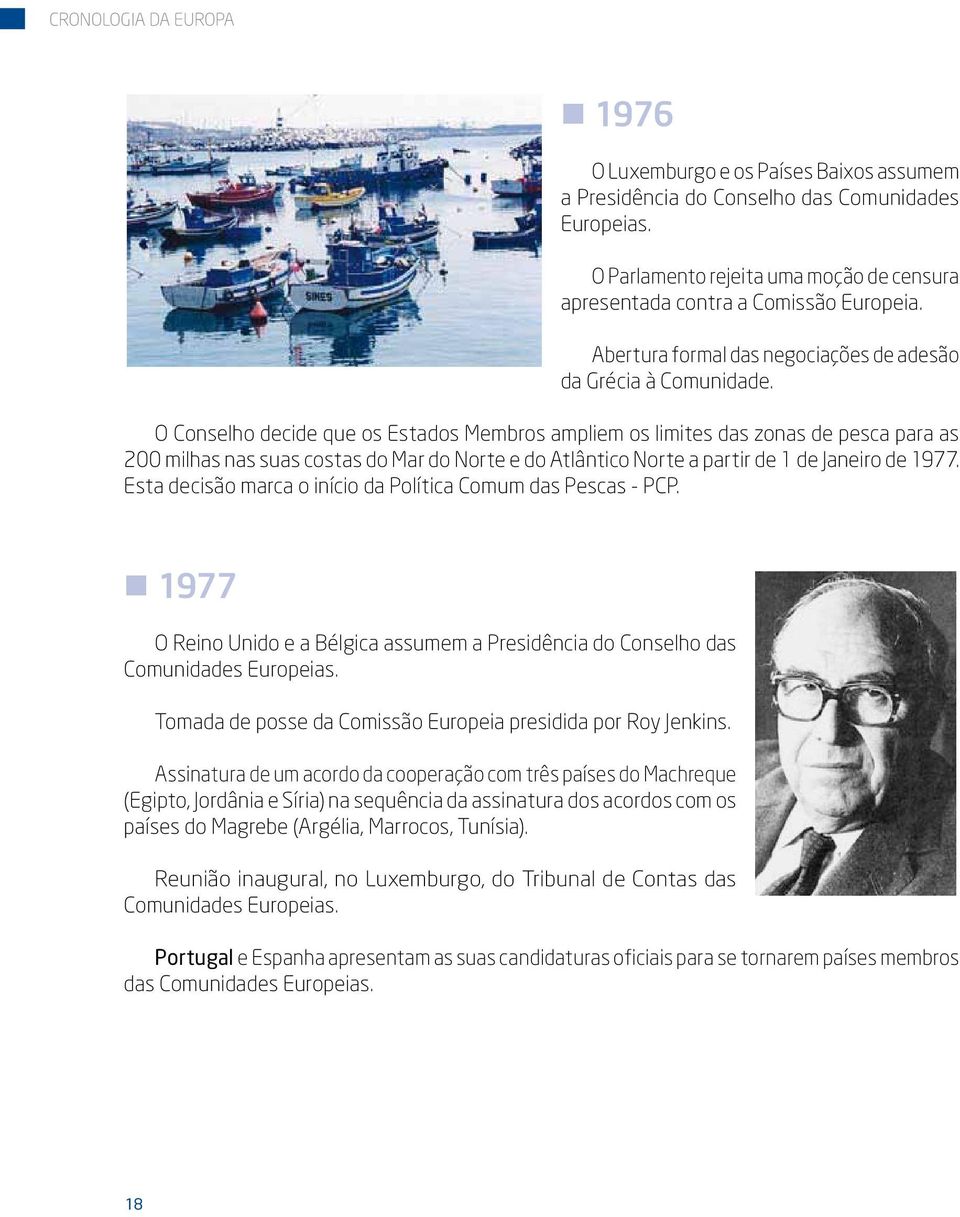 O Conselho decide que os Estados Membros ampliem os limites das zonas de pesca para as 200 milhas nas suas costas do Mar do Norte e do Atlântico Norte a partir de 1 de Janeiro de 1977.