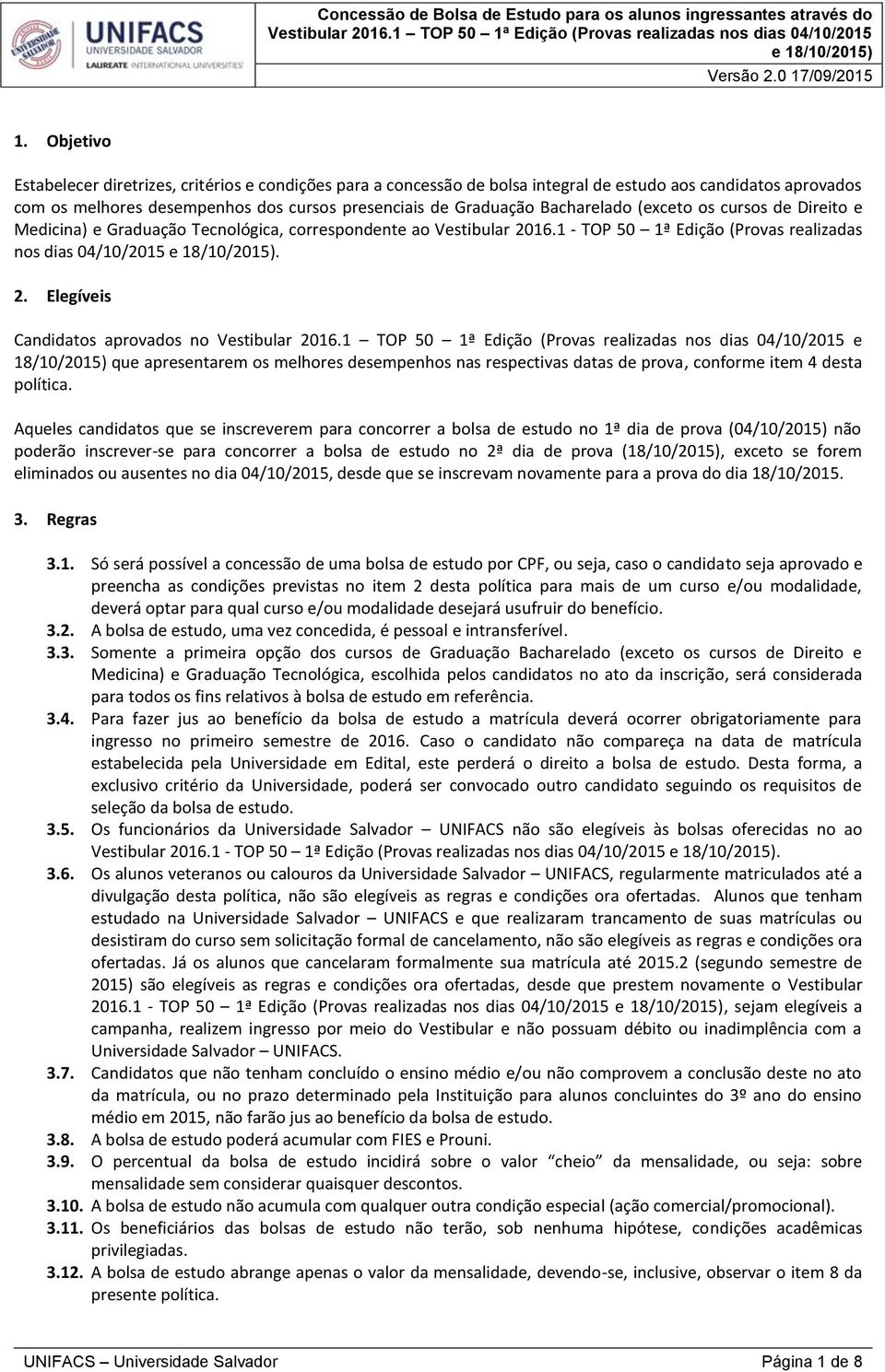 16.1 - TOP 50 1ª Edição (Provas realizadas nos dias 04/10/2015. 2.