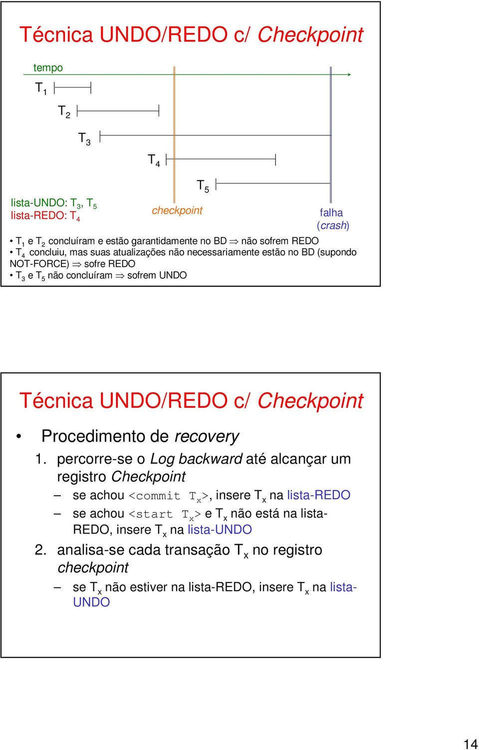 Checkpoint Procedimento de recovery 1.