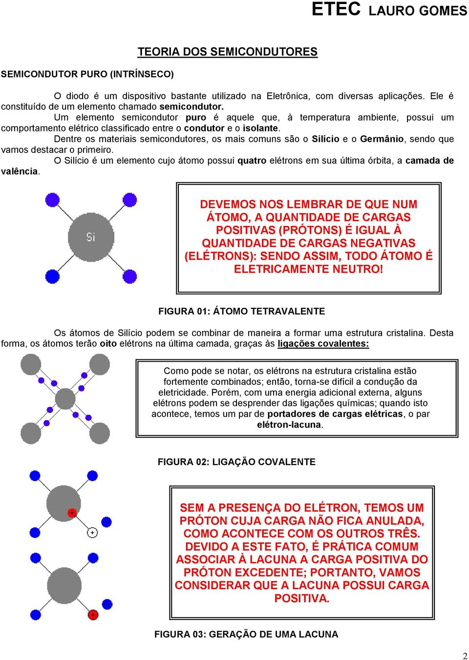 Dentre os materiais semicondutores, os mais comuns são o Silício e o Germânio, sendo que vamos destacar o primeiro.