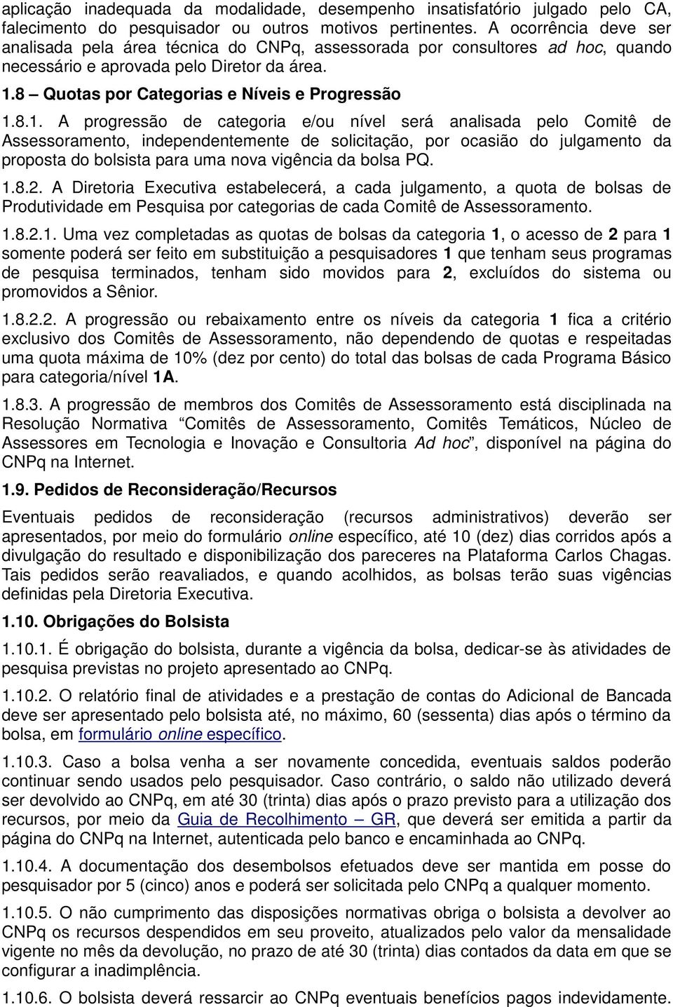 8 Quotas por Categorias e Níveis e Progressão 1.