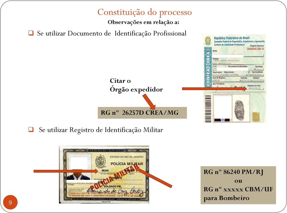 nº 26257D CREA/MG Se utilizar Registro de Identificação