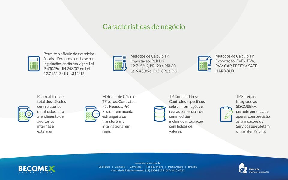 Rastreabilidade total dos cálculos com relatórios detalhados para atendimento de auditorias internas e externas.