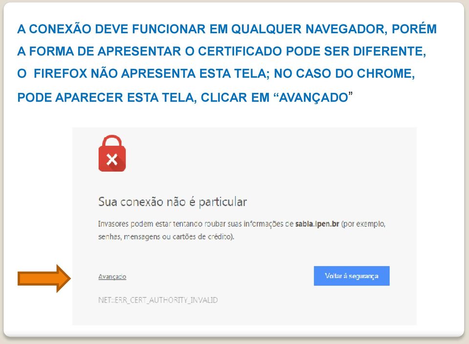 DIFERENTE, O FIREFOX NÃO APRESENTA ESTA TELA; NO