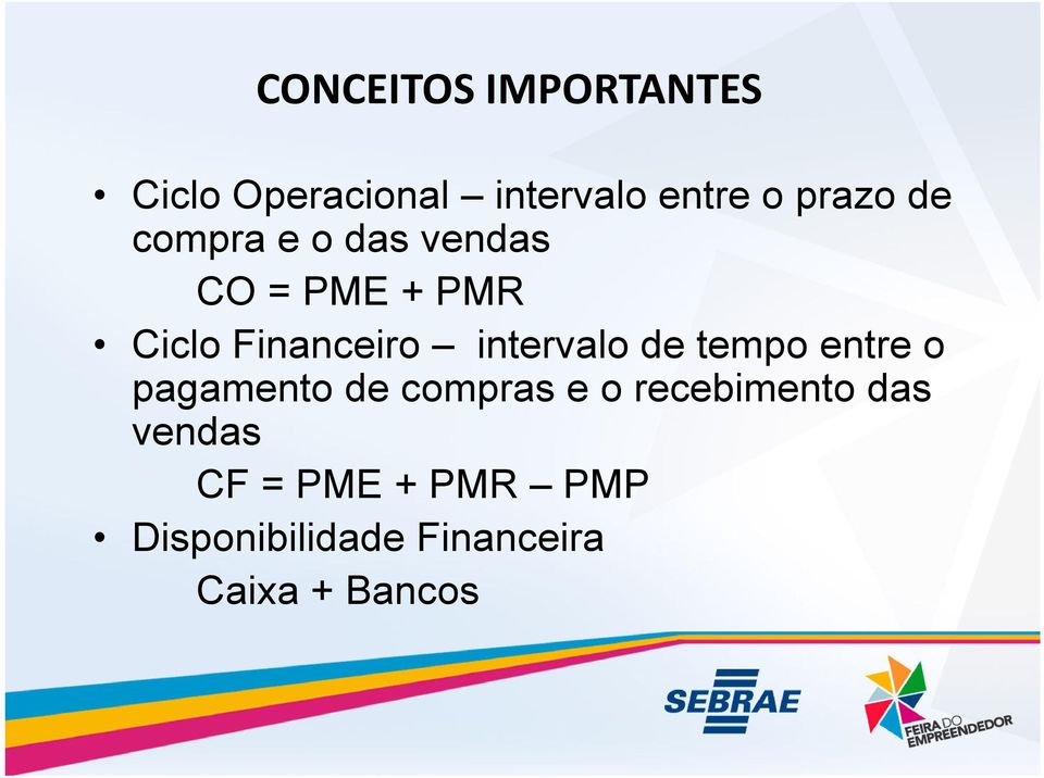 intervalo de tempo entre o pagamento de compras e o recebimento