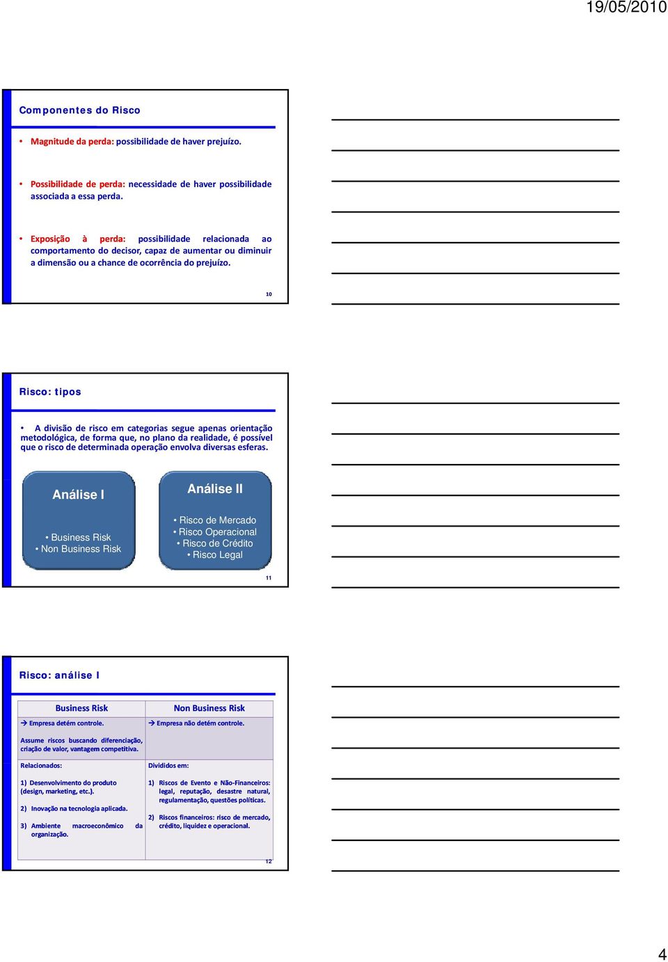 10 Risco: tipos A divisão de risco em categorias segue apenas orientação metodológica, de forma que, no plano da realidade, é possível que o risco de determinada operação envolva diversas esferas.