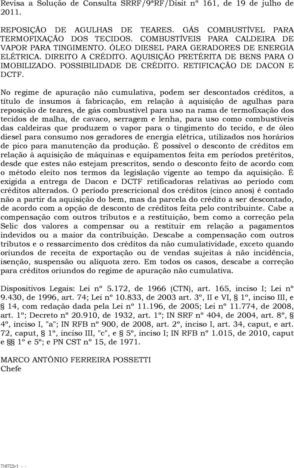 RETIFICAÇÃO DE DACON E DCTF.