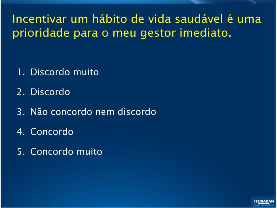 1. Discordo muito 2. Discordo 3.