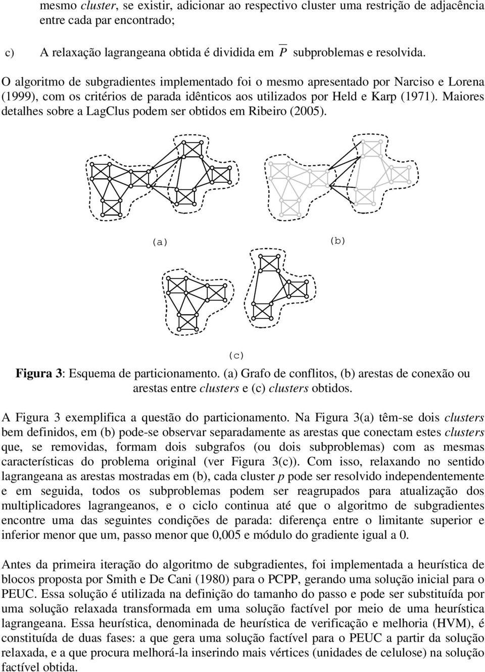 Maiores detalhes sobre a LagClus podem ser obtidos em Ribeiro (2005). (a) (b) (c) Figura 3: Esquema de particionamento.